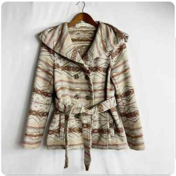 ANTHROPOLOGIE Daughters of the Liberation Woven Aztec Jacket size XS cc - Picture 2 of 8
